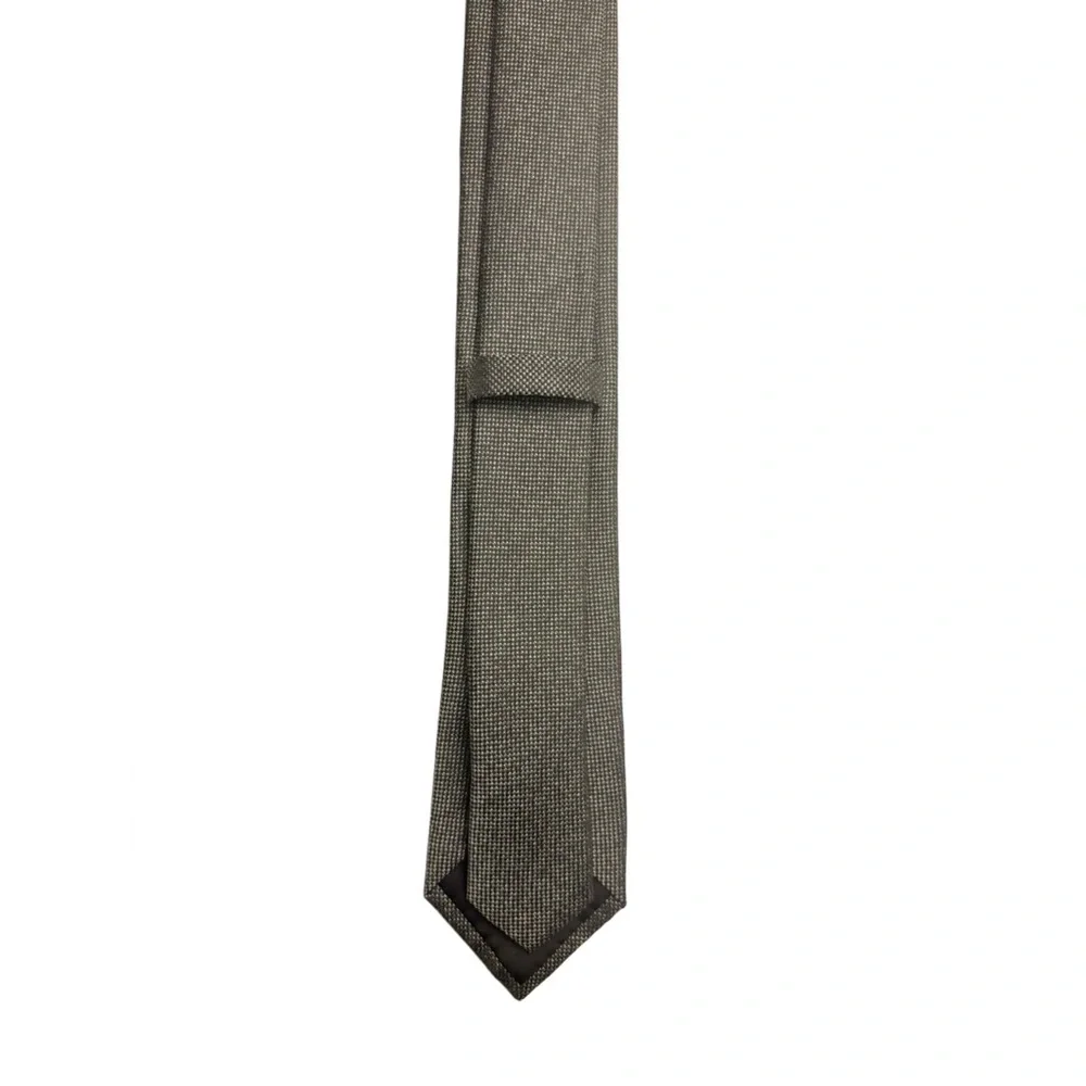 Express Men's Grey Textured Silk-Blend Tie - Picture 3 of 4